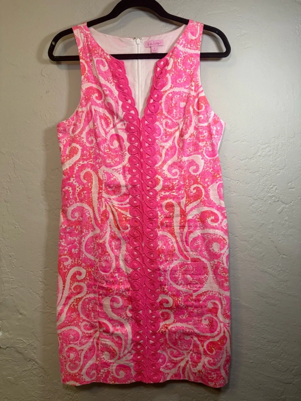 Lilly Pulitzer Ryder Pink Pout PBJ Print Lace Front Shift Dress - Picture 2 of 9